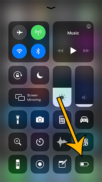 Low Power Mode on Control Center
